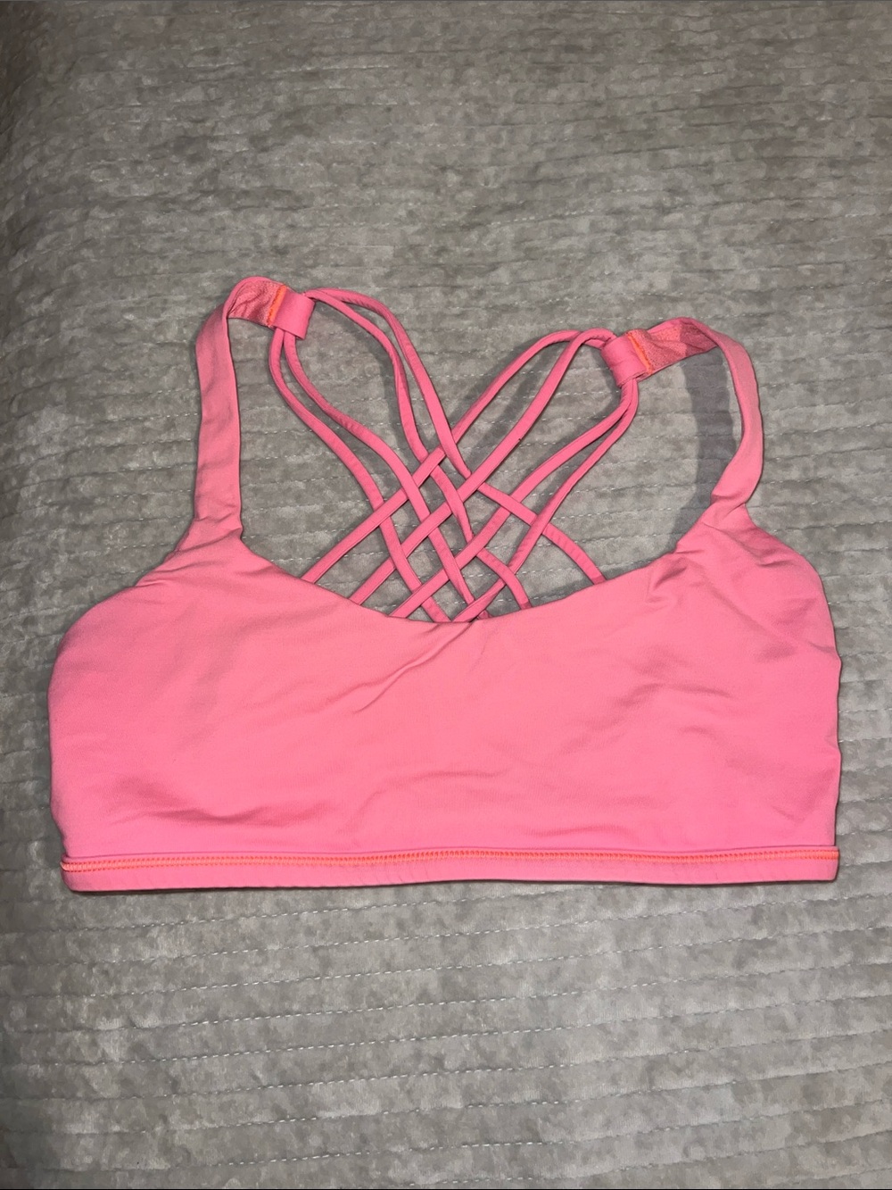 Lululemon neon coral free to be wild bra